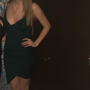 V-neck body con wrap dress